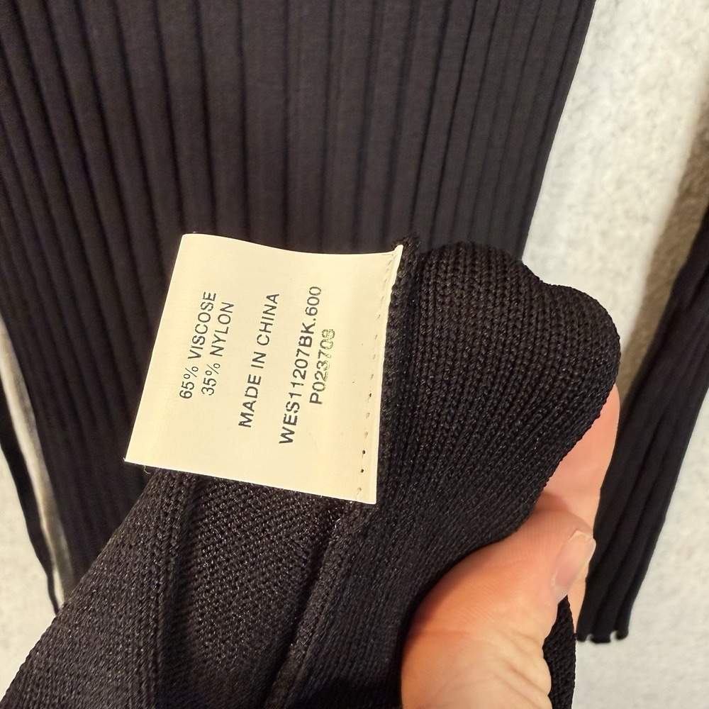 NWT DISSH Ada Midi in Black Long Sleeve Stretch Ribbed Knit Stretch Dress XS - Picture 8 of 8